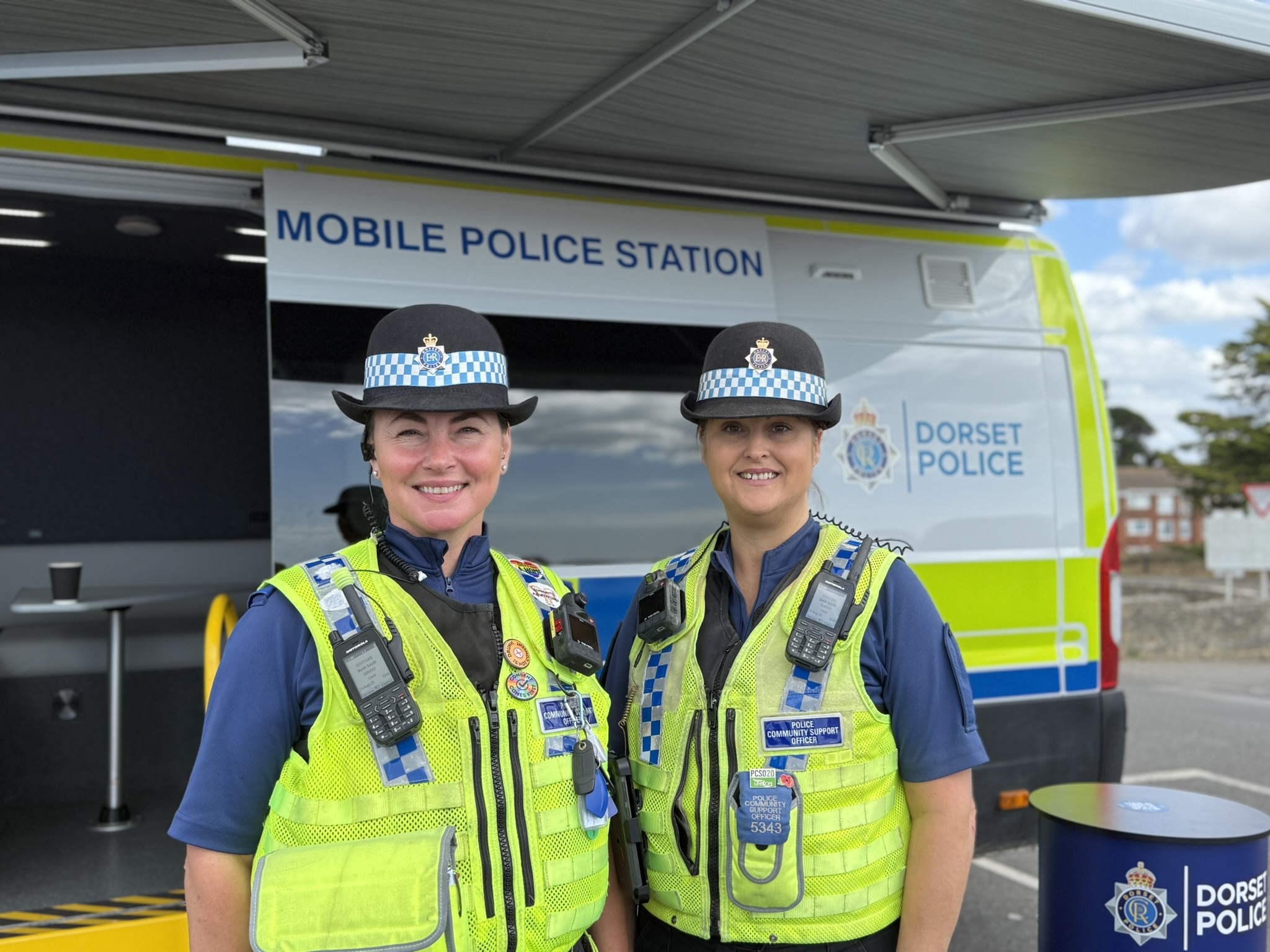 Officers on hand at the mobile stations to talk to residents Picture: Dorset Police
