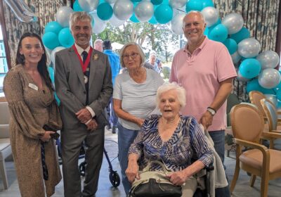 The Marjorie House team pictured with the home's first resident Barbara Picture: Care South