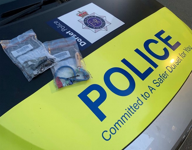 The catapults and ball bearings that were seized Picture: Dorchester Police
