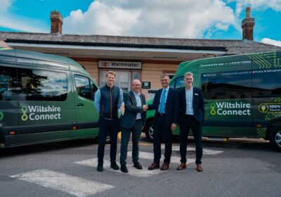 Wiltshire Council's Sian Airey, Sam Griffiths from Via, Andrew Ardley, cllr Martin Smith, GWR's Dan Okey, and David Bullock from Wiltshire Council Picture: Wiltshire Council