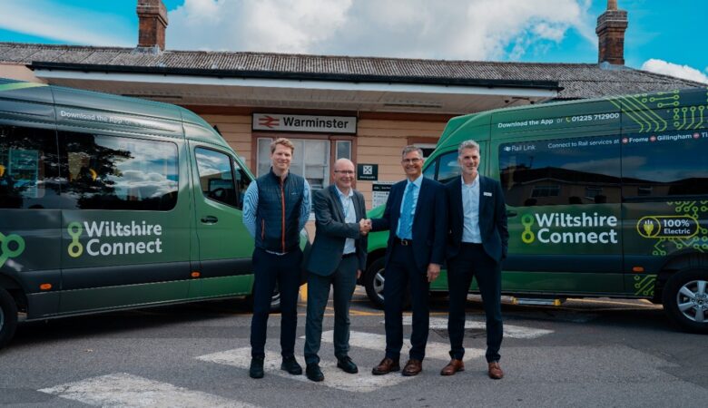 Wiltshire Council's Sian Airey, Sam Griffiths from Via, Andrew Ardley, cllr Martin Smith, GWR's Dan Okey, and David Bullock from Wiltshire Council Picture: Wiltshire Council