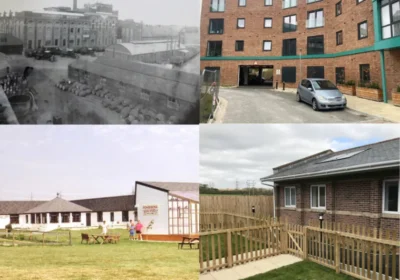 Before and after shots of Brewery Square, (top) and Ponderosa Pictures: Dorset History Centre and Keith Mott