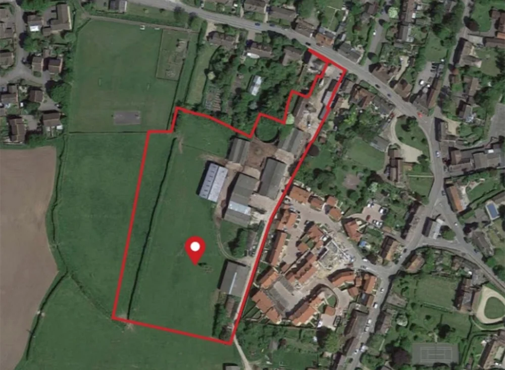 An aerial view of the site including the adjacent land with planning permission Picture: WLA Williams Lester