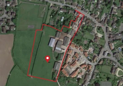 An aerial view of the site including the adjacent land with planning permission Picture: WLA Williams Lester