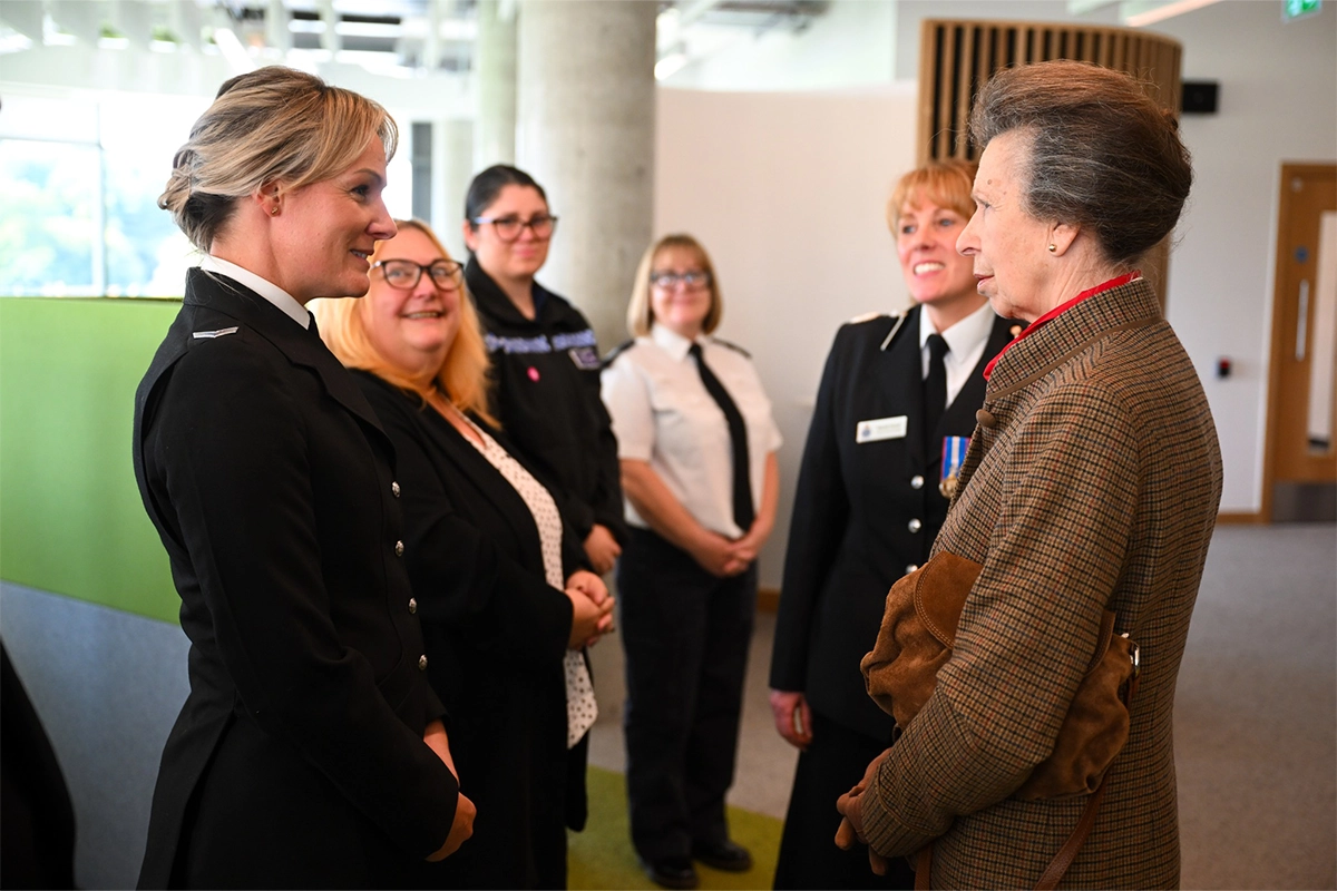 Sergeant Holly Sadler with Princess Anne Picture: Dorset Police