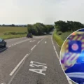 The A37 was shut for hours due to the crash Picture: Google