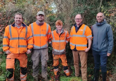 The Knighton Countryside team with managing director (second from right) and Mike Dennis from Trading Standards (right) Picture: Dorset Council