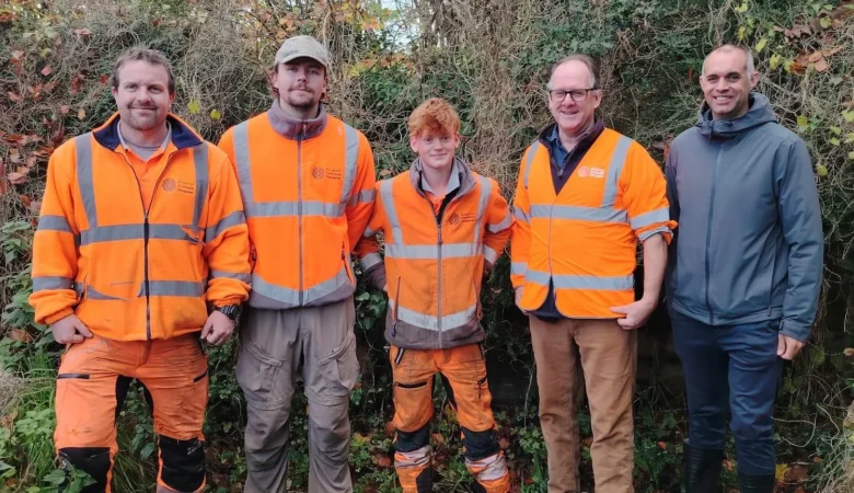 The Knighton Countryside team with managing director (second from right) and Mike Dennis from Trading Standards (right) Picture: Dorset Council