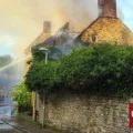 The derelict property was badly damaged by the blaze. Picture: Sherborne Fire Station