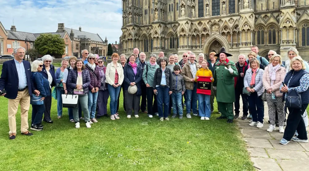 Visitors and hosts during a visit to Wells