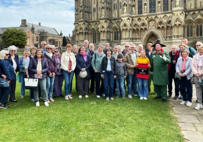 Visitors and hosts during a visit to Wells