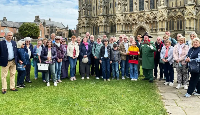 Visitors and hosts during a visit to Wells