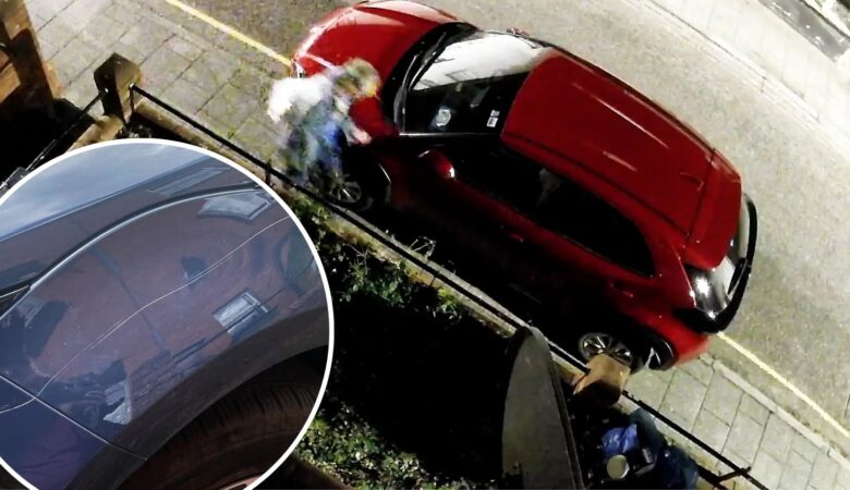 The cars were damaged in Queen Street, Gillingham. Pictures: New Blackmore Vale