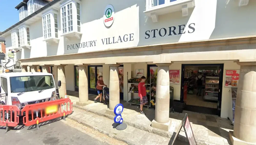 Thieves targeted Poundbury Village Stores in Middlemarsh Street on June 7. Picture: Google