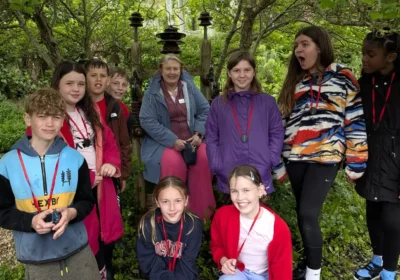Youngsters during their visit to the nursery and butterfly farm