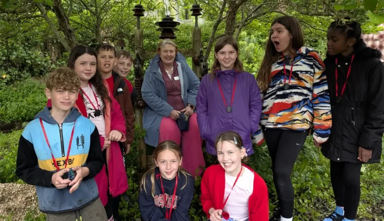 Youngsters during their visit to the nursery and butterfly farm