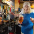 Shirley back behind the bar at The Digby Tap in Sherborne