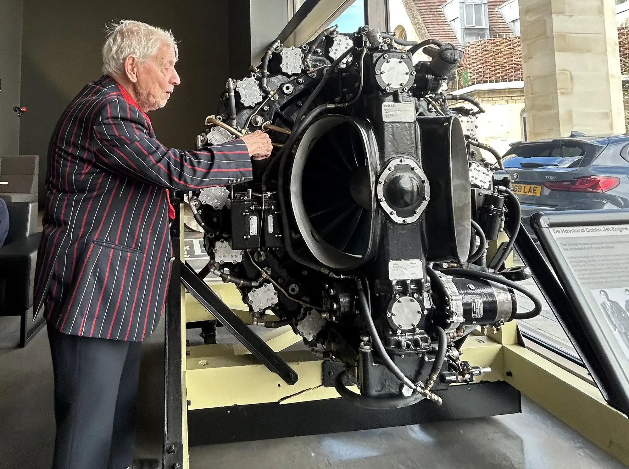 Inspecting an engine...