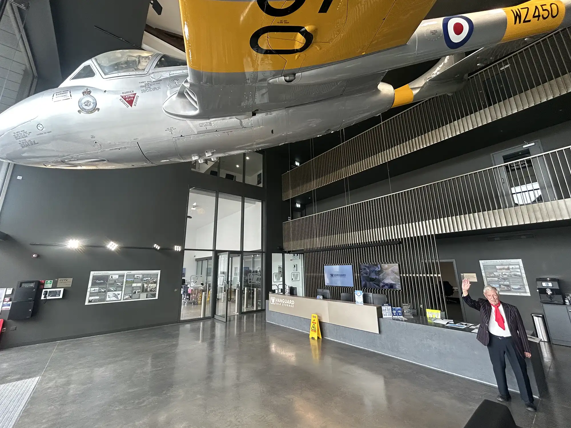 Tony with a de Havilland Vampire, one of the planes he flew while serving in the RAF