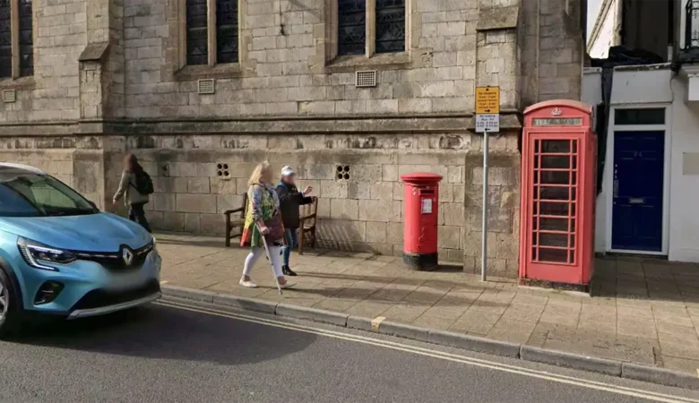 Design ideas are being sought for the former phone box, next to Shire Hall in Dorchester. Picture: Google