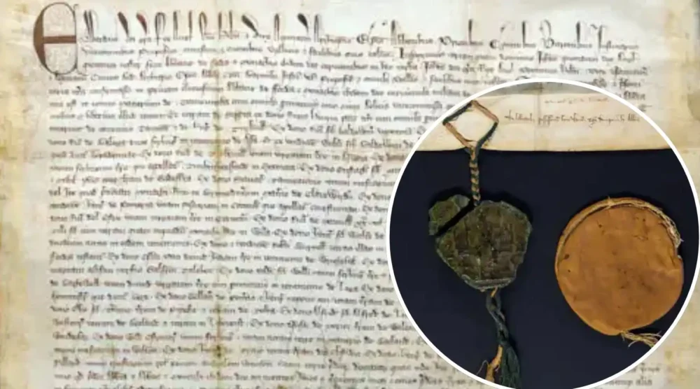 The charter, for Forde Abbey, was issued by Edward II some 700 years ago. Pictures: Dorset Council