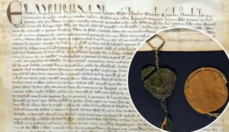 The charter, for Forde Abbey, was issued by Edward II some 700 years ago. Pictures: Dorset Council