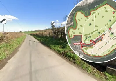 Hundreds of new homes - and a new country park - could be developed south of Yeovil. Pictures: Google/pad Design Ltd/Dorset Council