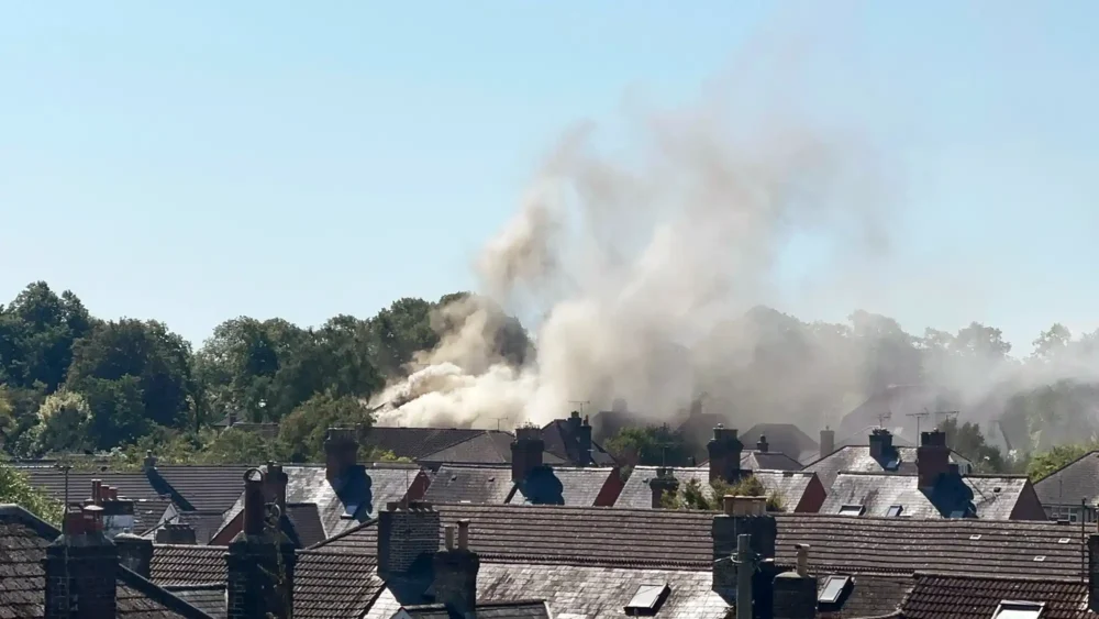 People near Queen's Avenue are being urged to keep doors and windows closed. Picture: Dorchester Fire Station