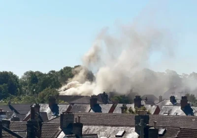 People near Queen's Avenue are being urged to keep doors and windows closed. Picture: Dorchester Fire Station