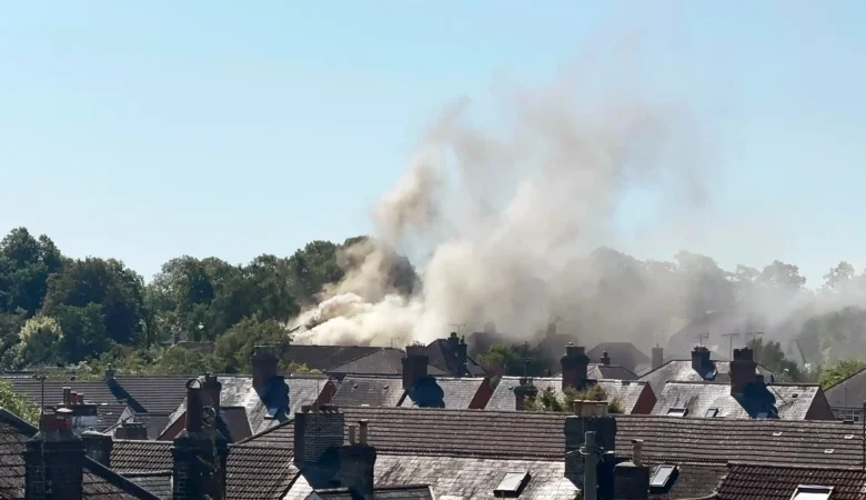 People near Queen's Avenue are being urged to keep doors and windows closed. Picture: Dorchester Fire Station