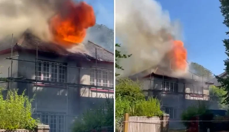 The fire, in Queen's Avenue, Dorchester, left the property badly damaged. Pictures: DWFRS