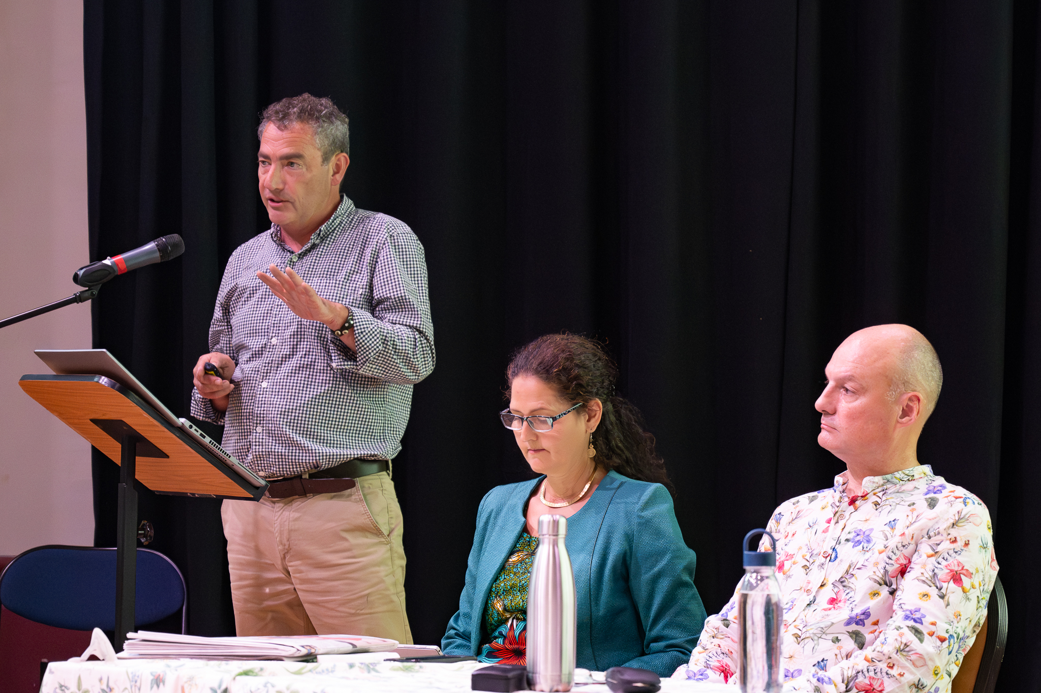 Anthony Littlechild, Sustainability Team manager, Dorset Council, Catherine Allinson, Future Earth & Bob Ward, Grantham Research Institute. Picture: Ben Tettmar