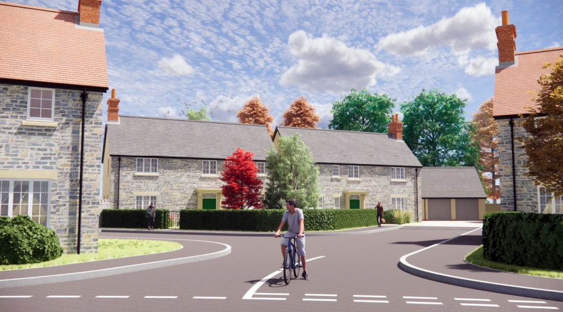 The proposed view from the new access junction. Picture: BoonBrown/Galion/Somerset Council