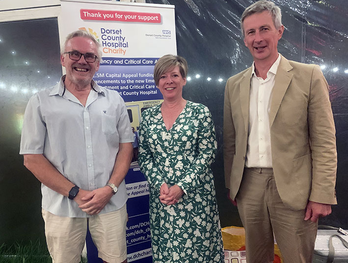 Dave Underwood, Jo Howarth and Dr David Quick - Dorset County Show Charity Night