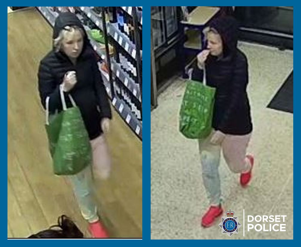 Dorset Police are keen to trace this person in connection with the theft from Dorchester Co-op