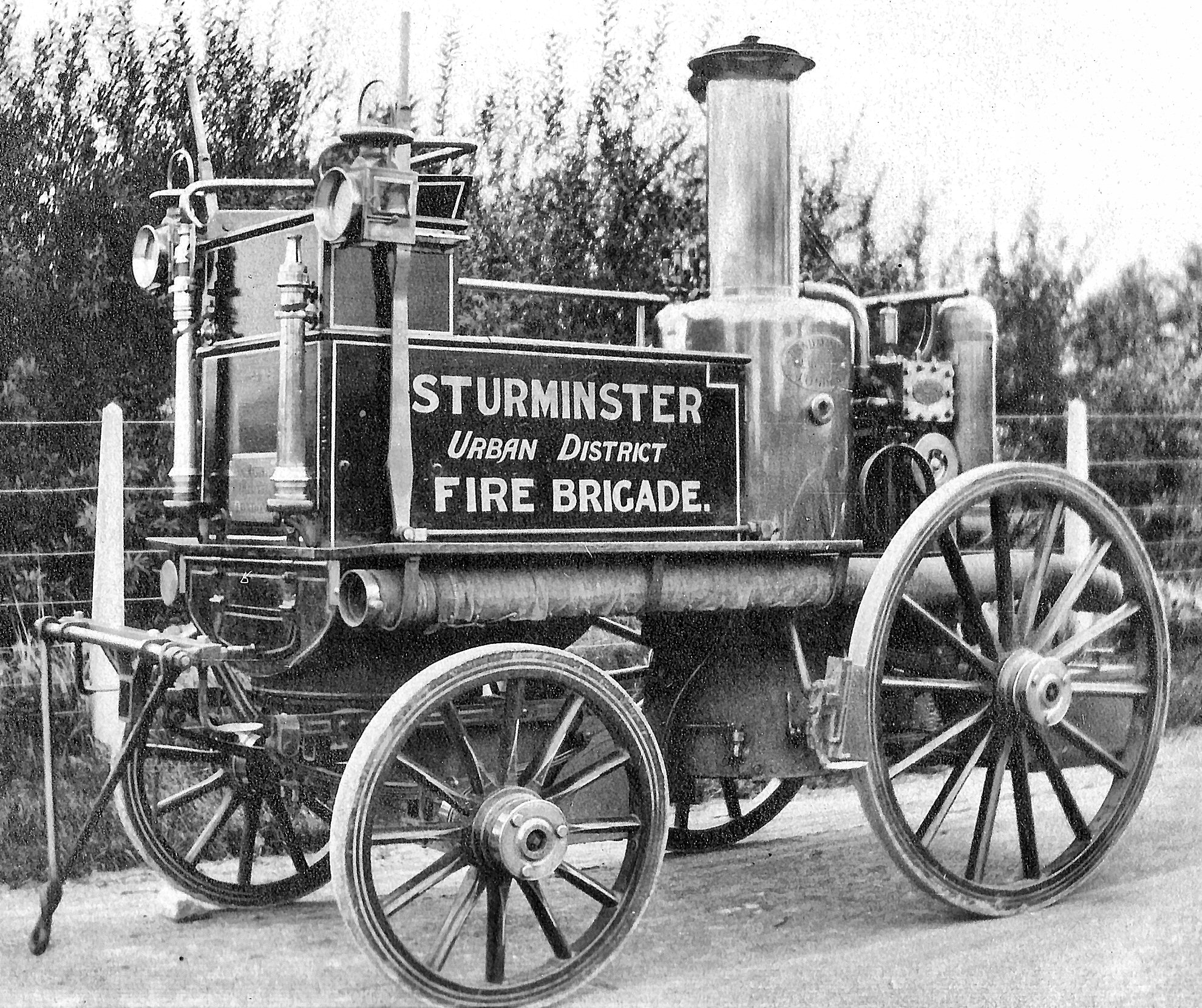 Glimpse One of Sturminster’s early fire engines, acquired from the late Lord Portman at Bryanston in 1925.
