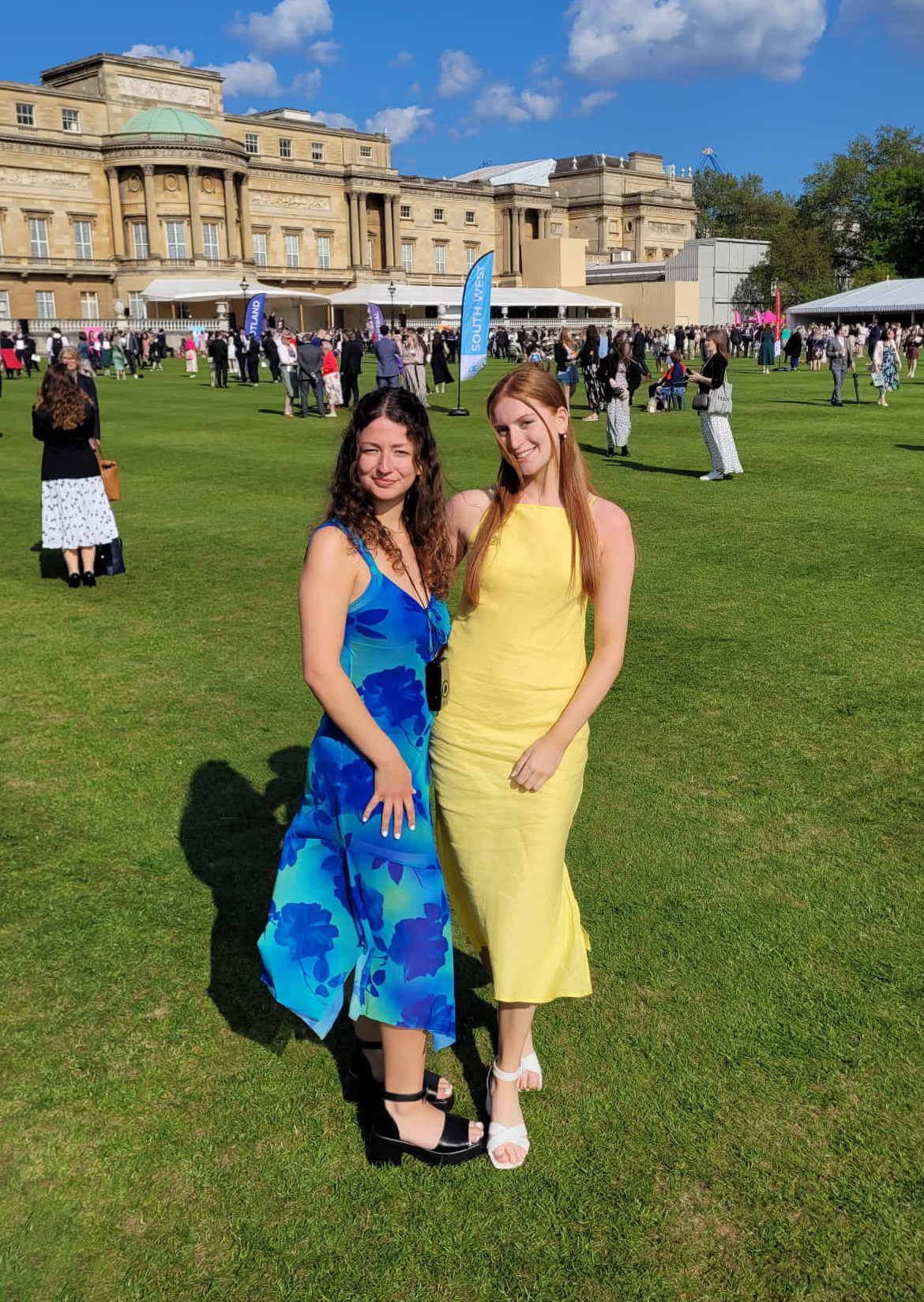 Gryphon School pupil Alice Main, right, at Buckingham Palace