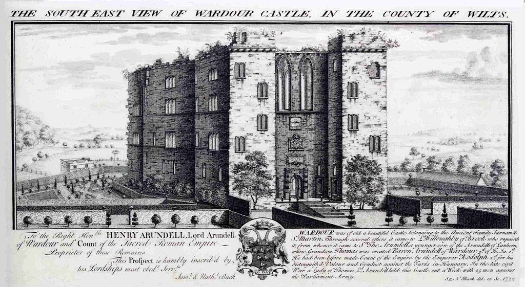 An engraving of Old Wardour Castle from 1732