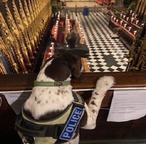 PD Fred checks over Westminster Abbey