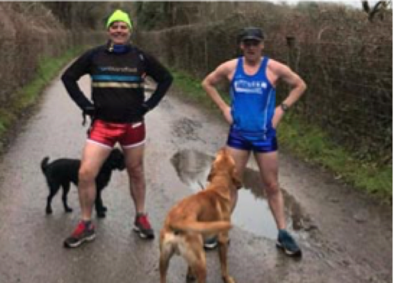 IN THE RUNNING: Nick Summons and Ian Sherwood in their funky running gear