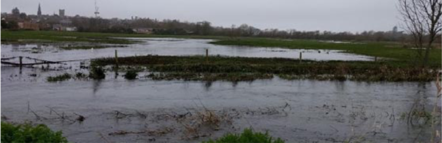 DEVELOPMENT PLANS: The River Frome near Dorchester after heavy rain