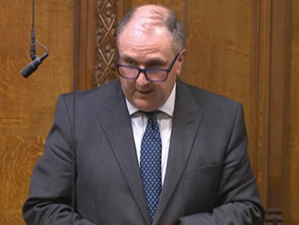Simon Hoare asks his question in the House of Commons