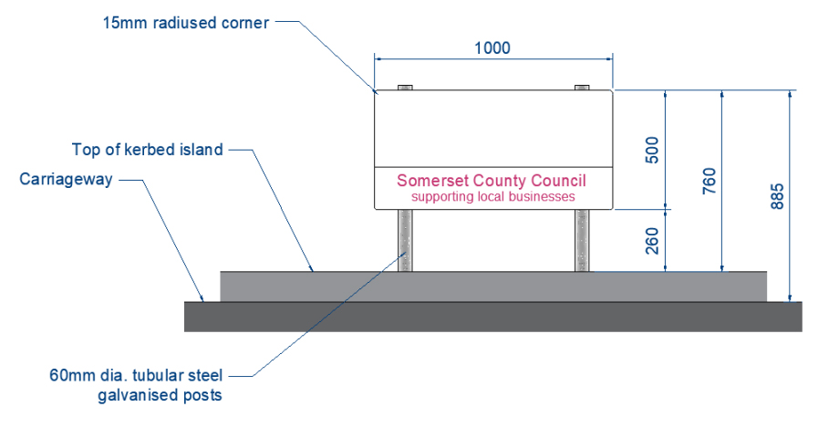 How the board could look on the roundabout in Glastonbury. Picture: Somerset Council