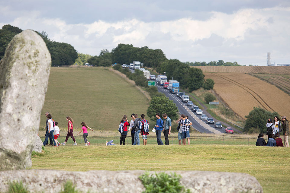 The A303 passing Stonehenge is a popular route