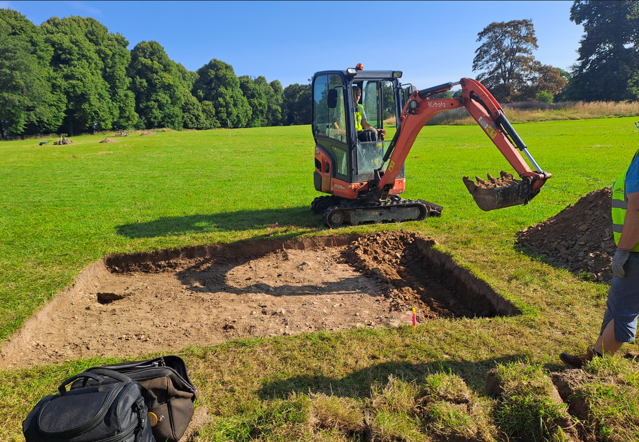 A digger being used to create the trenches. Picture: National Trust/Martin Papworth