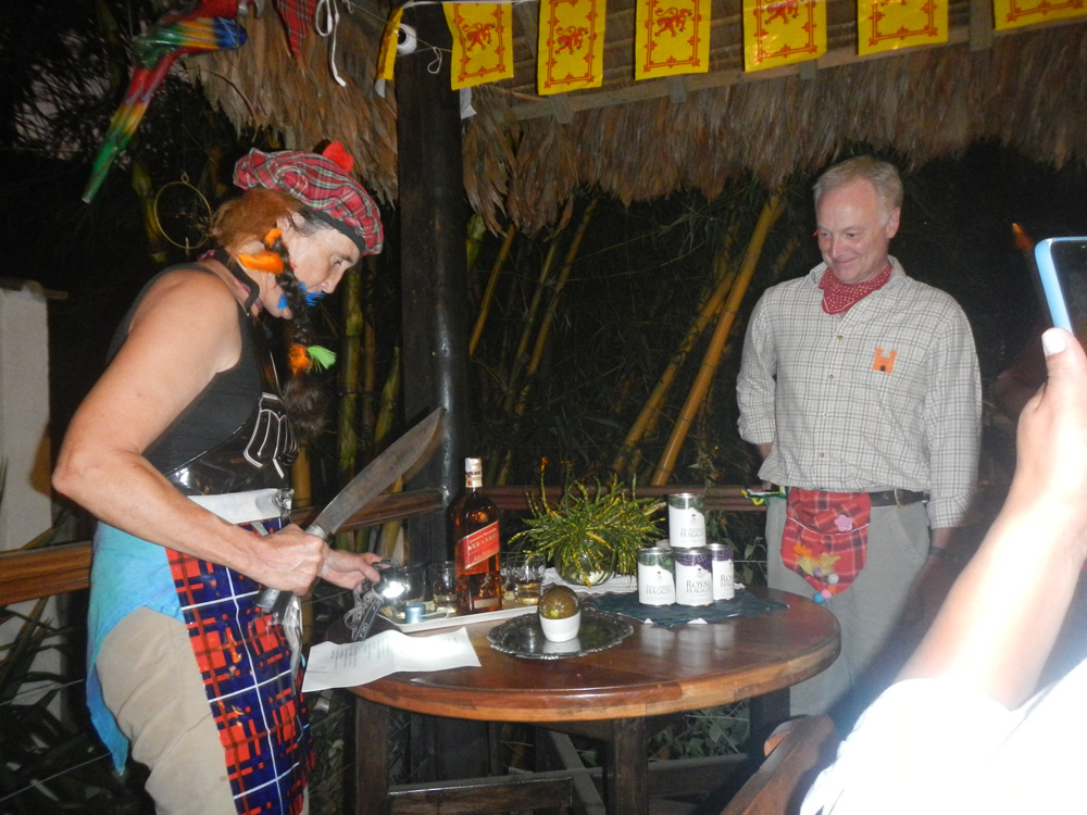Dr Jo Rees ‘killing’ the haggis in Bolivia, November 2022