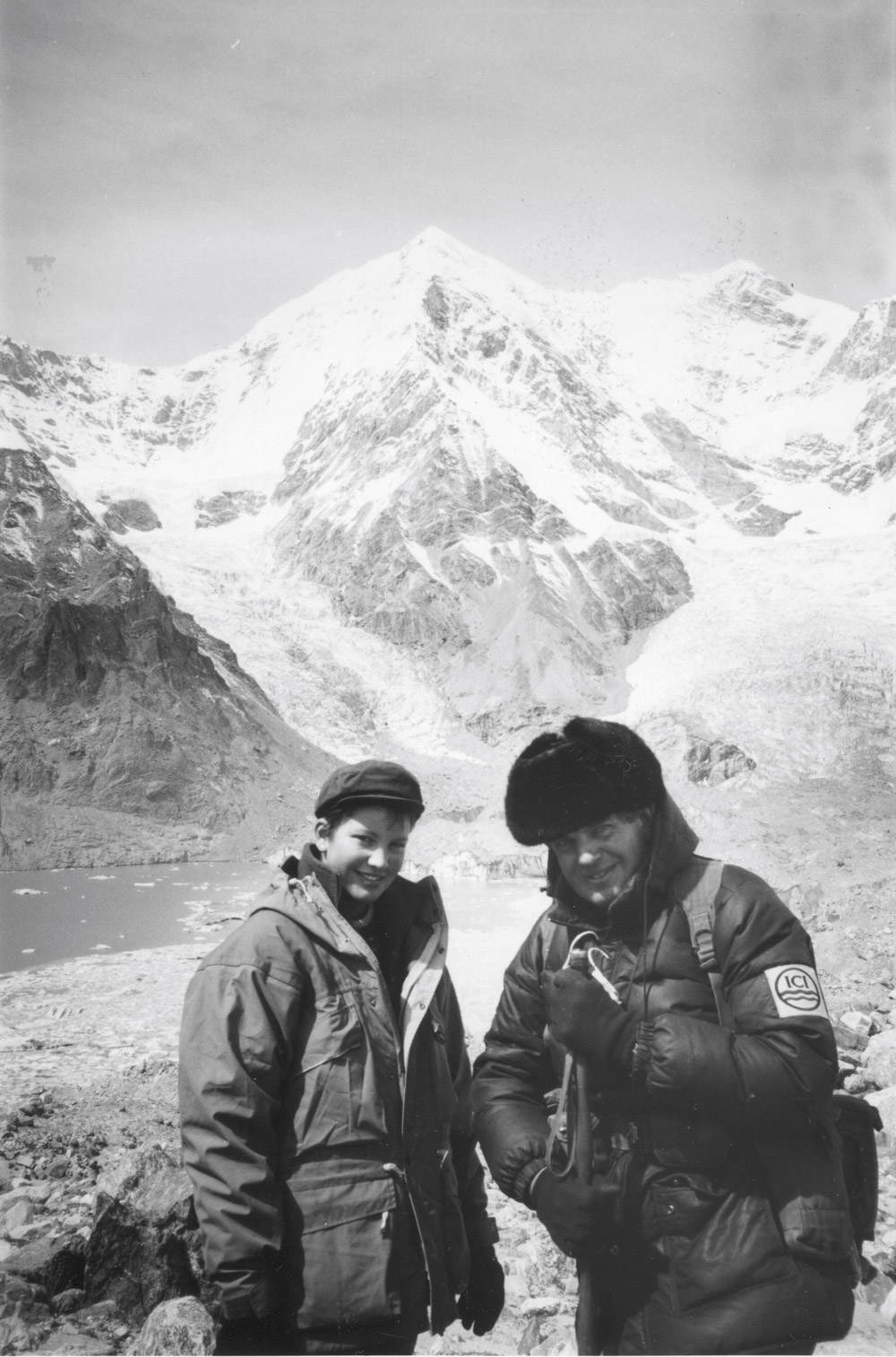 Colonel John Blashford-Snell on the slopes of Mt Xixabangma, Tibet, and with daughter Emma, now nursing in Yeovil. 