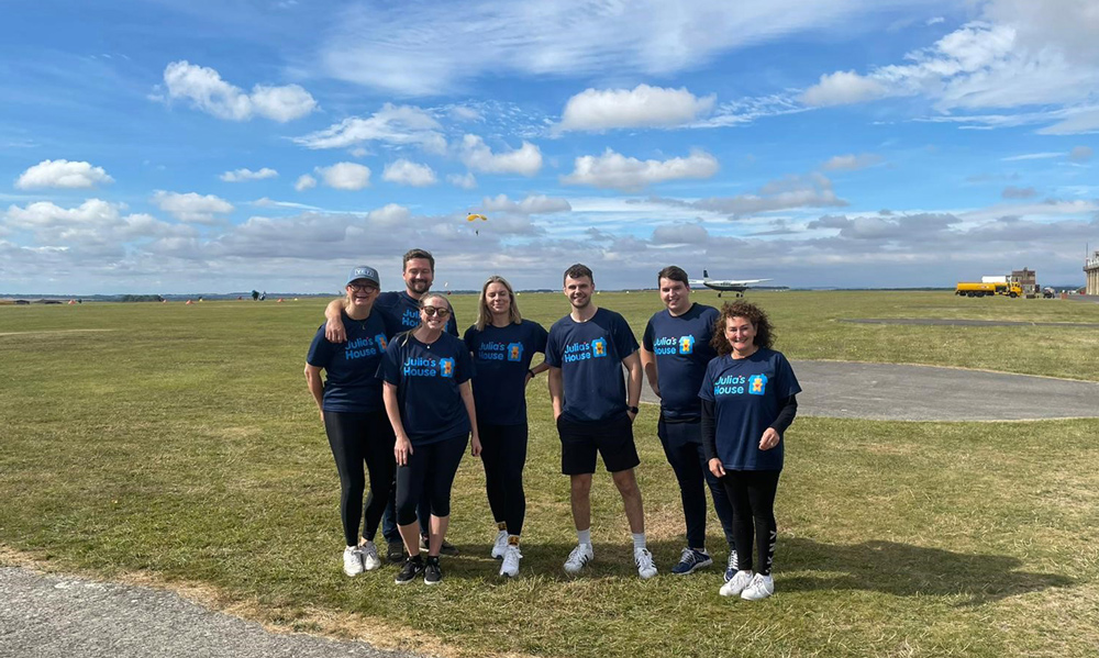 The skydiving team from Ellis Jones at Netheravon (from left) Lauren Day, Chris Holt, Georgina Wright, Sandra Dakanyte, Howard Hasan, Sam Smith and Sian Smith
