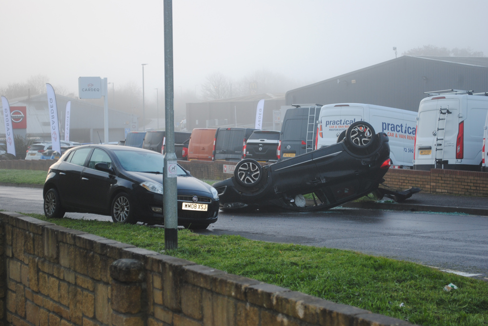 The Dyke's Way car when the crash happened