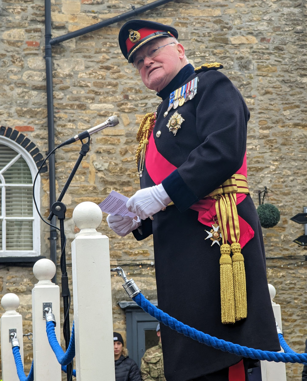 Officer addresses the parade